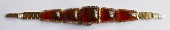 Vintage womens amber cocktail watch. Russian Watch Ladies CHAIKA