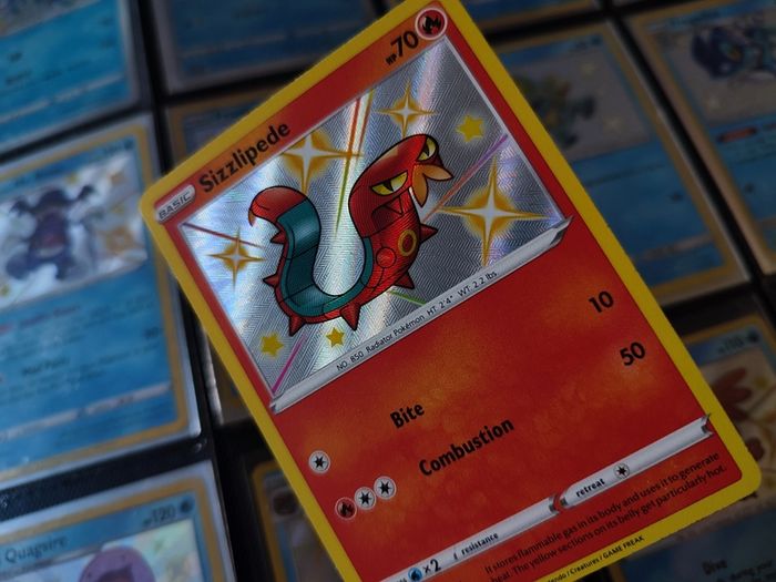 Sizzlipede !  Baby Shiny ! Shiny Rare ! from Shining Fates Set ! 2019 ! Pokemon Card !