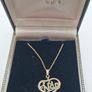 Vintage 9ct yellow gold Nan heart shape pendant necklace Image 3