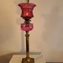 Victorian Cranberry Glass Oil Lamp Image 5