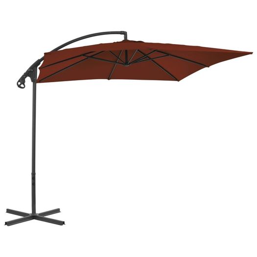Cantilever Umbrella with Steel Pole 250x250 cm Terracotta