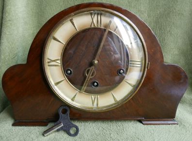 Antique German HAC Mantel Clock with Sounder. Germany, 1920s (WORKS WELL)