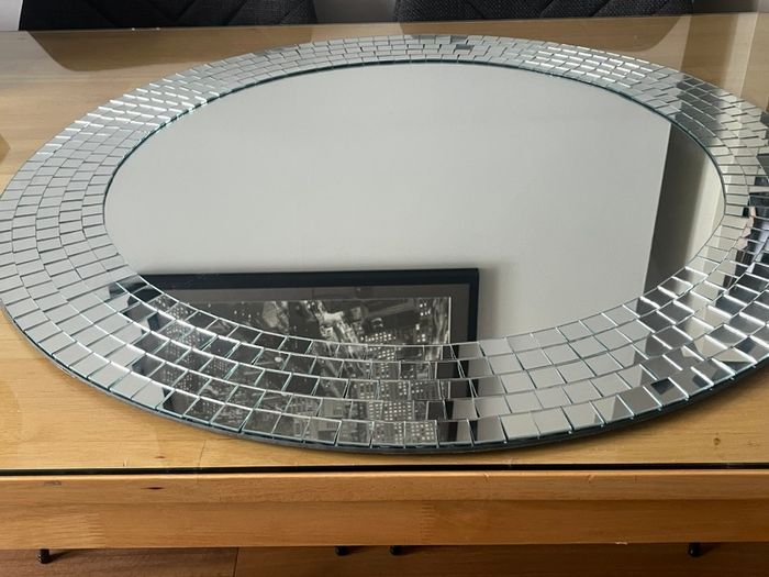 Mirror, Vintage IKEA Tranby round mosaic mirror