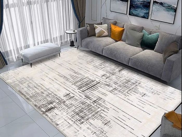 Area Rug Living Room Rugs Grey Modern Luxury Rug Soft Short Pile Carpet Modern Style Decorative Rugs for Living Room Bedroom 120 x 160 cm (FREE POSTAGE)