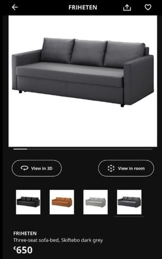 Three-seat sofa-bed