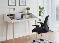 main image for ad Alphason Yeovil Desk White / Sonoma Oak