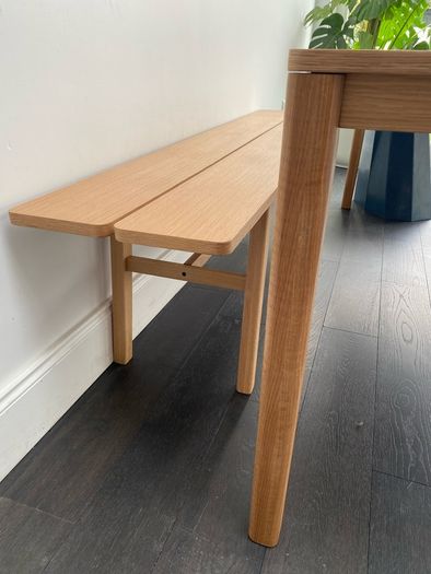 Oak dining table & bench - 8 seater