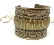 Bohemian brass CUFF bracelet