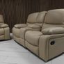 Rita 3+2 True Beige Leather Recliner Sofa Set Image 4