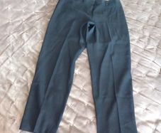 Navy Linen mix cut off trousers M&S size 10 short