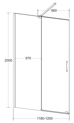 BESCO Sliding Walk-In Shower Enclosure Chrome 120X200cm