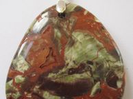 main image for ad Silver Plated 20" Brown Natural Rain Forest Jasper Pendant Necklace