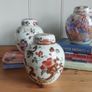 Fabulous Vintage Masons Ironstone Medium Sized (7 inch tall) Lidded Prunus Jar/Ginger Jar in the Brown Velvet Pattern, Circa 1923-1940 Image 2