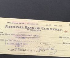 Elvis Memorabilia - Cheque signed by Elvis