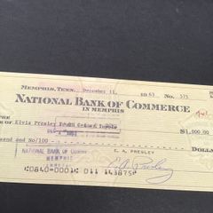 Elvis Memorabilia - Cheque signed by Elvis