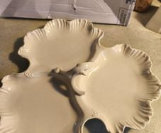 Royal Regal White 3 Section Serving Plate Ornate Canapes Plate Kitchen