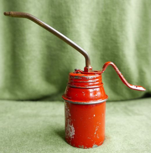 Vintage Red Oil Can, Pump
