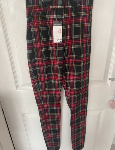 Brand New Penneys Tartan Trousers Size 4 Plaid Skinny Pants