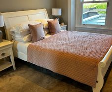 White Wooden Queen Sleigh Bed