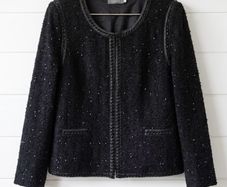 Libra vintage jacket black chain trim chanel style chic classic