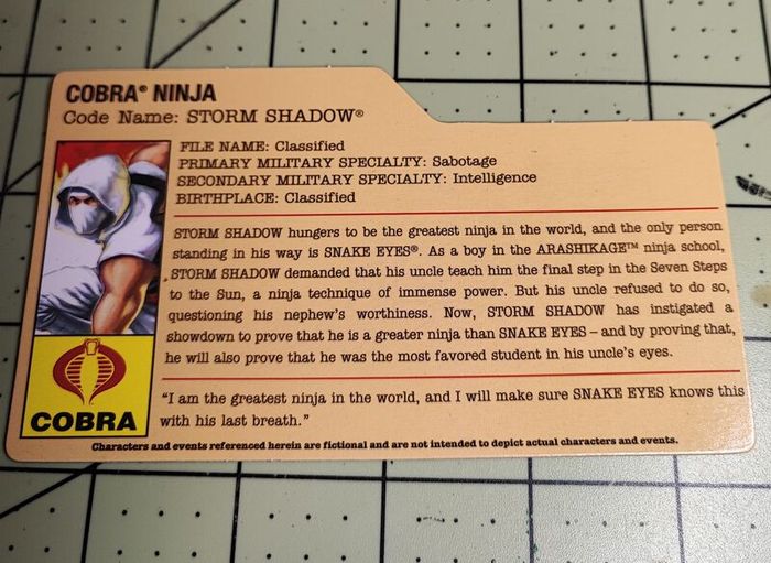 GI JOE Resolute Storm Shadow