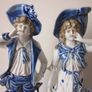 Antique Blue/White  Victorian Boy/Girl  Bisque Figurines  circ 1800s Image 10
