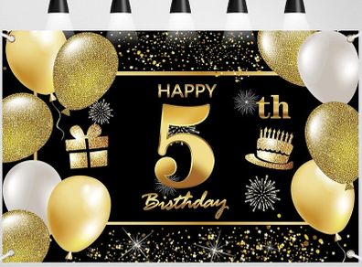 5th Happy Birthday Banner  Decorations Birthday Backdrop Decorations for a Party