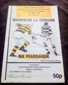 1987 GAA Cork County Finals Match Programmes (postage included)