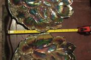 2 mid century enameled plates