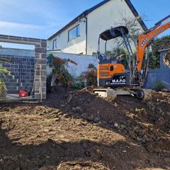 Mini digger and driver for hire/ Bricklayer