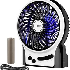 Battery Fan, Rechargeable Desk Fan Portable Handheld Personal Mini USB fan Battery, 3 Speeds Internal and Side Light,Cooling for Traveling,Fishing,Camping (FREE POSTAGE)