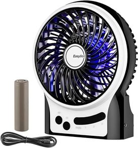 Battery Fan, Rechargeable Desk Fan Portable Handheld Personal Mini USB fan Battery, 3 Speeds Internal and Side Light,Cooling for Traveling,Fishing,Camping (FREE POSTAGE)