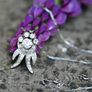 Antique Art Deco Diamond Cluster Pendant Necklace - Platinum Image 4