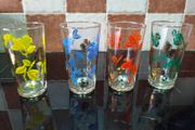 Vintage 1950's multicoloured and gold gilt glasses.