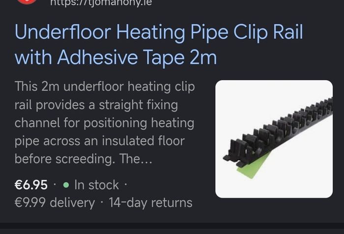 clip rails for underfloor heating
