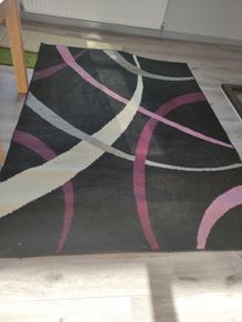rug black with pink purple barely used