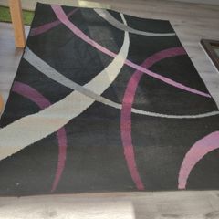 rug black with pink purple barely used