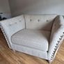 Cream couch and chair Image 5