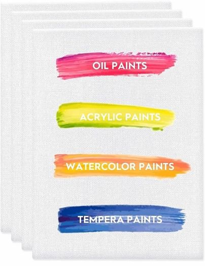 12 Packs Blank Art Canvases Pre Stretched Canvas Board, 100% Cotton Artist Painting Canvas for Acrylic Painting, Oil Paint