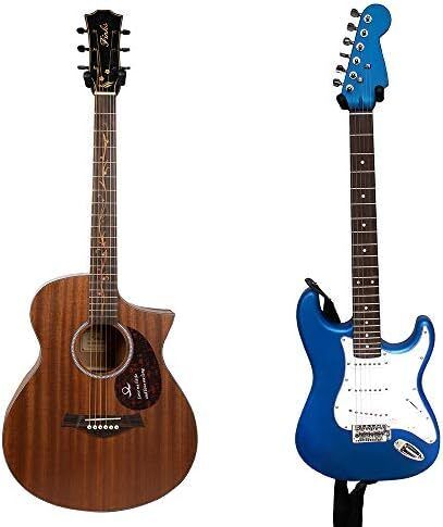 Guitar Wall Mount Hanger 2-Pack, Guitar-Shaped Metal Guitar Hanger