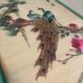 Chinese Silk Peacock Framed Tapestry 1970's Image 3