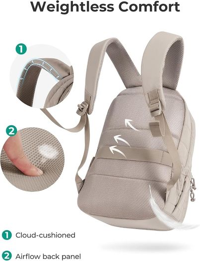 College Backpack Women, Travel School Bags Quilted Casual Daypack, Water-Resistant Rucksack Bag for Teenage Girls Boys Lightweight Bookbag for 15.6 Inch Laptop