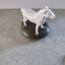 Lovely Irish Bone China Small White Horse On Stone. Image 3