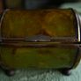 1910-1920 Antique Victorian Collectable Cigarette  Box in a cylindrical design  Exquisite little Ball Feet Image 2