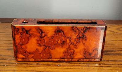 Mid-century Japanese laquered tortoiseshell desk tidy
