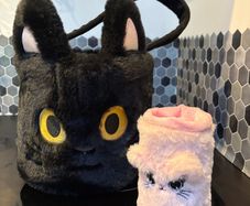 Cat face bag and make up holder
