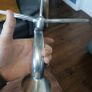 Art Deco style polished vintage aluminum airplane desk model, Image 6