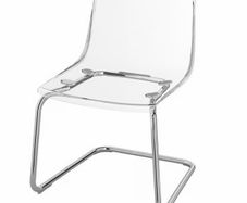 6x Ikea 'Tobias' clear transparent chairs chrome-plates