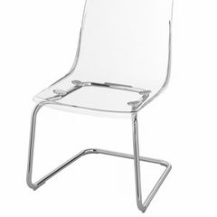 Ikea 'Tobias' clear transparent chairs chrome-plates