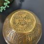 Middle Eastern repousse brass bowl with intricate engraving. 12cm in diameter x 5cm high Image 2